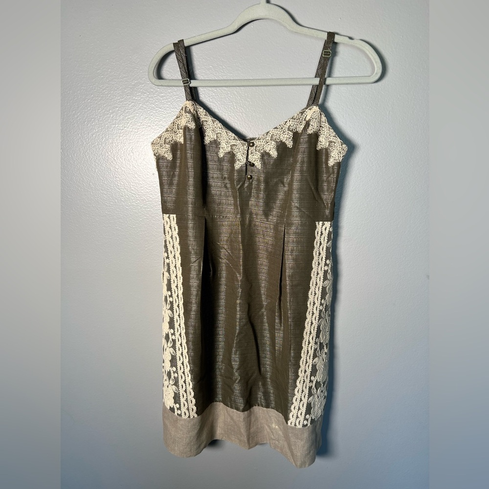 Anthropologie Moulinette Soeurs Linen Blend‎ Embroidered Gorgeous Dress